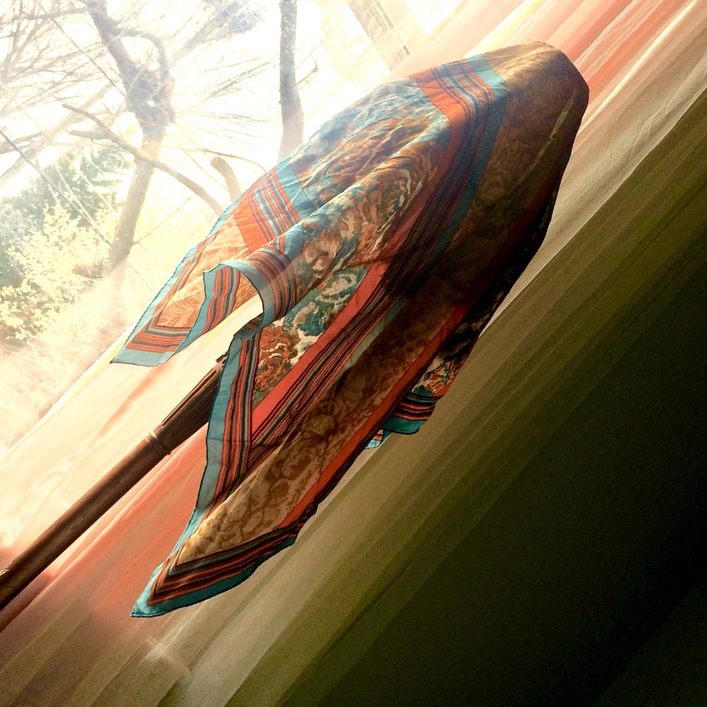 100% Silk Honey Vintage Scarf